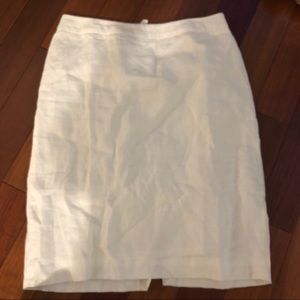 Brooks Brothers White Linen Skirt
